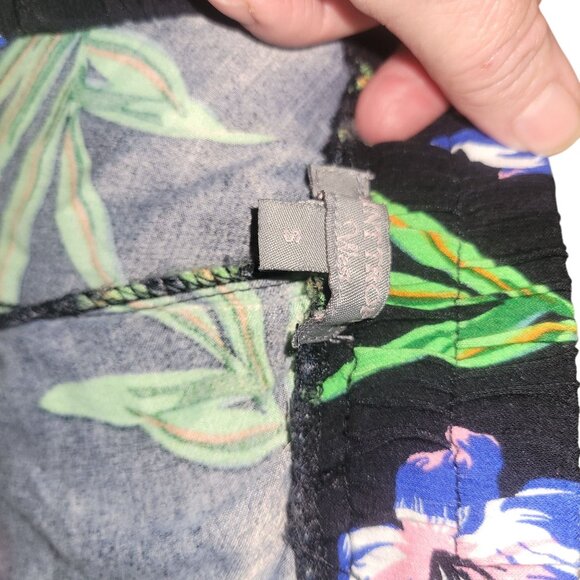 ST TROPEZ WEST Black Floral‎ Wide leg Floral Ruffle Pants Womens Size S Vacation - Picture 6 of 7